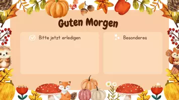 Vorschau - Präsentationen/Tafelbilder - Herbst Begrüßungsbild Digitale Tafel Stundentransparenz - Seite 1