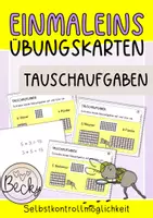 Vorschau - Aufgabenkarten - Einmaleins Tauschaufgaben (Übungskarten, Aufgaben mit 2 und 5) - Deckblatt