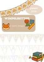Vorschau - Poster - Wimpelketten versch. Designs für Deutsch, Mathe, Englisch - Deckblatt