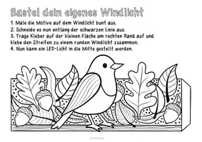 Vorschau - Arbeitsblätter - Windlicht Basteln & Malen - Kunstprojekt im Herbt - Seite 1