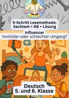 Vorschau - Arbeitsblätter - Influencer | 5-Schritt-Lesemethode - Deckblatt