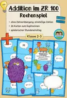 Vorschau - Spiele - Rechenspiel: Plus im Zahlenraum 100 - ohne Zehnerübergang, einstellige Zahlen (Klasse 2-3) - Deckblatt