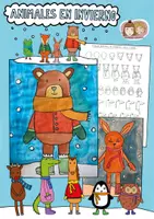 Vista previa - Hojas de trabajo - Clases de arte en invierno, Animales en invierno, Acuarelas en la clase de arte - Portada