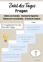 Vorschau - Arbeitsblätter - Zahl des Tages: Fragekartei (Schultage, Ritual) - Deckblatt