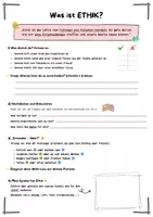 Vorschau - Arbeitsblätter - Was ist Ethik? Arbeitsblatt für die erste Stunde ETHIK - Deckblatt