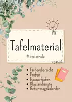 Vorschau - Lehrpläne/Lehrermaterial - Mittelschule Classroom Management: Fächerkarten, Tafelmaterial, Klassendienste, Geburtstagskalender - Deckblatt