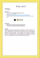 anteprima - Flashcard - Body parts - Pagina 1