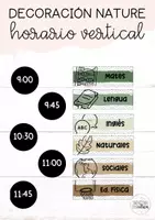 Vista previa - Decoración del aula - Horario vertical (decoración nature) - Portada