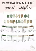 Vista previa - Decoración del aula - Panel cumpleaños (decoración nature) - Portada