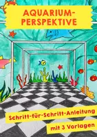 Vorschau - Mal- und Bastelvorlagen - Aquarium-Perspektive: Zentralperspektive unter Wasser - Deckblatt
