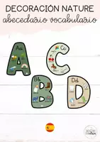 Vista previa - Decoración del aula - Abecedario vocabulario castellano (decoración nature) - Portada