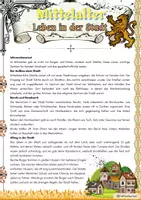 Vorschau - Arbeitsblätter - Mittelalter - Leben in der Stadt - Klasse 6 - Deckblatt