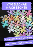 Vorschau - Mal- und Bastelvorlagen - Vogelschar nach Escher - Parkettierung - Deckblatt