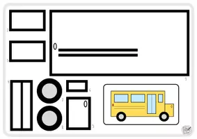 Voorbeeld - Knipoefening "de schoolbus" - Pagina 2