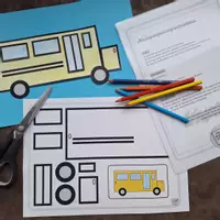 Voorbeeld - Knipoefening "de schoolbus" - Pagina 1