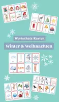 Vorschau - Stationenlernen - Wortschatzkarten - Winter & Weihnachten - Deckblatt