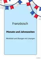 Vorschau - Arbeitsblätter - Monate und Jahreszeiten Französisch, Arbeitsblätter mit Lösungen - Deckblatt