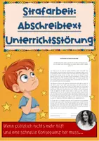 Vorschau - Text - Abschreibtext / Strafarbeit bei Unterrichtsstörung - Deckblatt