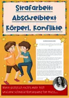 Vorschau - Text - Abschreibtext / Strafarbeit bei körperlichen Konflikten - Deckblatt