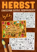 Vorschau - Arbeitsblätter - Erntedank Doodle Ausmalbilder - “Frohes Erntedankfest" - Deckblatt