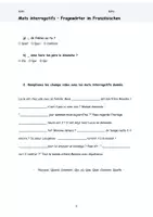 Vorschau - Arbeitsblätter - Mots interrogatifs - Fragewörter im Französischen - Seite 1