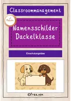 Vorschau - Bildkarten - Namensschilder Dackelklasse | Einschulung & Classroom Management Hundeklasse - Deckblatt