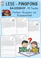 Vorschau - Arbeitsblätter - Lese-Pingpong Bauernhof, Klasse 2, 3 - Deckblatt