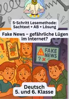 Vorschau - Arbeitsblätter - Fake News | 5-Schritt-Lesemethode - Deckblatt
