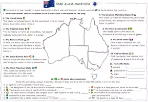 Vorschau - Arbeitsblätter - Einstieg Australien🌏🇦🇺 Australia Map Quest 🗺️✨ - Seite 2