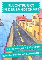 Vorschau - Mal- und Bastelvorlagen - Fluchtpunkt in der Landschaft - Perspektivisches Zeichnen - Deckblatt