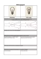Vorschau - Arbeitsblätter - Wirkungsgrad - Vergleich Glühlampe und LED - Arbeitsblatt - Deckblatt