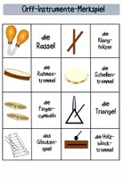 Vorschau - Arbeitsblätter - Orff-Instrumente Rätsel, Puzzle, Merkspiel - Seite 1