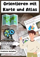 Vorschau - Arbeitsblätter - Orientieren mit Atlas und Karte - Deckblatt