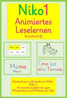 Vorschau - Präsentationen/Tafelbilder - Animiertes Leselernen - passend zum Lehrwerk Klett Niko 1 - Deckblatt