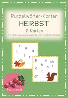 Vorschau - Stationenlernen - Purzelwörter Karten HERBST - Deckblatt