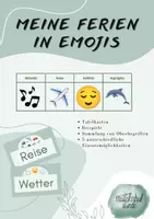 Vorschau - Arbeitsblätter - Meine Ferien in Emojis - Tafelkarten, Beispiele, Vorlagen - Deckblatt