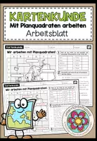 Vorschau - Arbeitsblätter - Planquadrate – Orte auf Karten finden | Arbeitsblatt Kartenkunde - Deckblatt