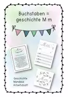 Vorschau - Arbeitsblätter - Buchstabengeschichte M m Schreibschrift - Deckblatt