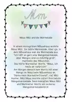 Vorschau - Arbeitsblätter - Buchstabengeschichte M m Schreibschrift - Seite 1