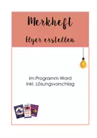 Vorschau - Arbeitsblätter - Merkheft Flyer erstellen im Programm Word - Deckblatt