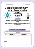 Vorschau - Arbeitsblätter - Gedankenexperiment: KI als Freund oder Lehrer? – Transhumanismus | Philosophie & Ethik - Seite 1
