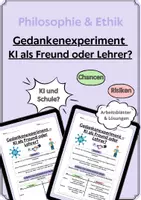 Vorschau - Arbeitsblätter - Gedankenexperiment: KI als Freund oder Lehrer? – Transhumanismus | Philosophie & Ethik - Deckblatt