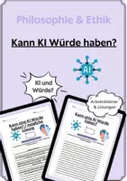 Vorschau - Arbeitsblätter - Kann KI Würde Haben? – Transhumanismus | Philosophie & Ethik - Deckblatt