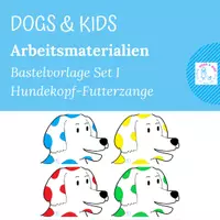 Vorschau - Arbeitsblätter - Bastelvorlage: Hundekopf-Futterzange Set I - Deckblatt