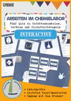 Vorschau - Aufgabenkarten - Gefahrensymbole, Laborgeräte, sicheres Experimentieren – QUIZ - Deckblatt