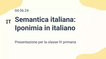 anteprima - Presentazioni / Lavagne - Semantica Italiana: Scoprire l'Iponimia - Pagina 1