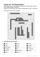 Vorschau - Arbeitsblätter - Homeschooling - Suchsel Thema Klassenzimmer mit Hinweisen und Lösung - Seite 2