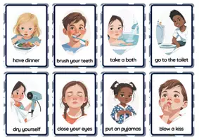 anteprima - Flashcard - Bedtime Routine Flashcards: Daily Routine in inglese - Pagina 3