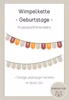 Vorschau - Poster - Wimpelkette / Girlande für Geburtstage im Boho-Stil - Deckblatt