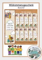 Vorschau - Mal- und Bastelvorlagen - Willkommensgruß - Bleistift (Willkommensgeschenk) - Deckblatt